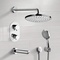 Chrome Thermostatic Tub and Shower System with Rain Shower Head and Hand Shower